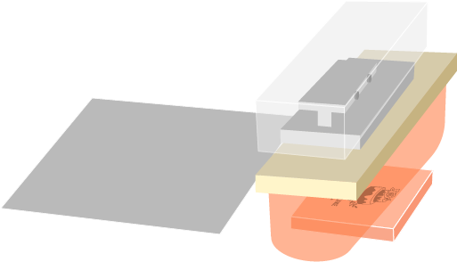 製品をセットしているイラスト