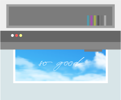 転写シートを作製しているイラスト