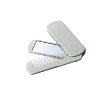 Portable mirror and comb (with straw fiber)